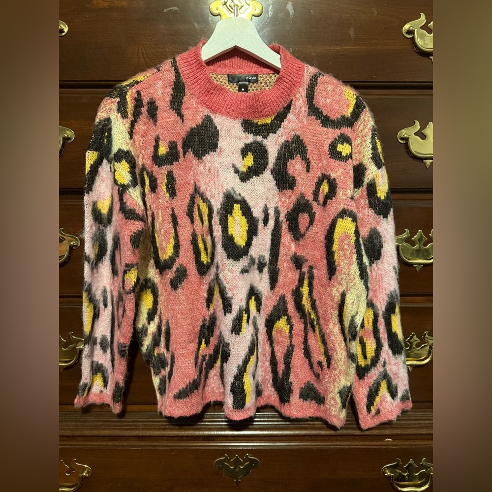 Aqua - Brushed Leopard Print Sweater - 100% Exclusive